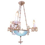 FRENCH OPALINE AND CRYSTAL CHANDELIER