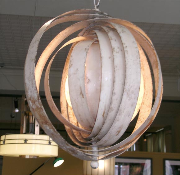 Mid-20th Century Pair of painted steel globe fixtures by Verner Panton