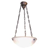 Antique pair of white glass bowl fixtures