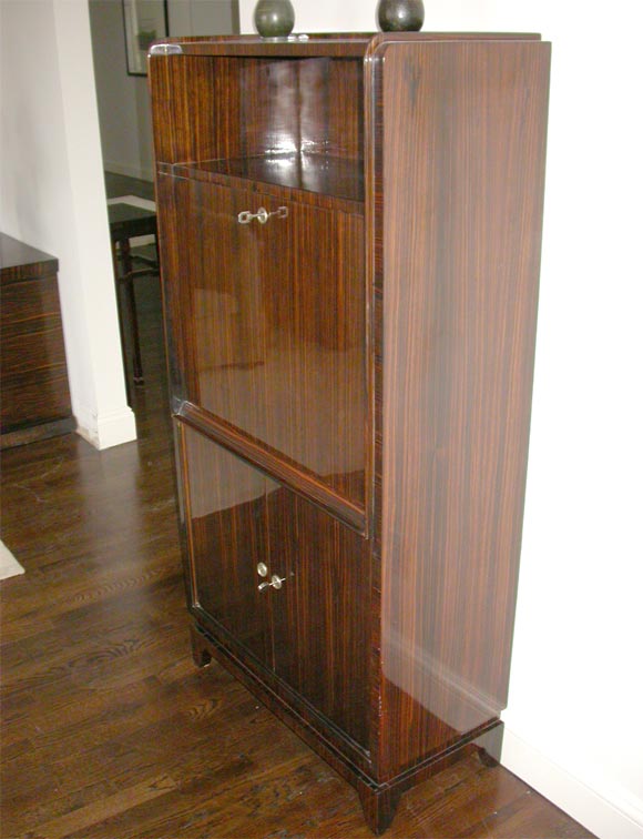 French Jules Leleu Macassar Ebony Secretary