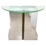 Karl Springer Chrome and Brass Pedestal