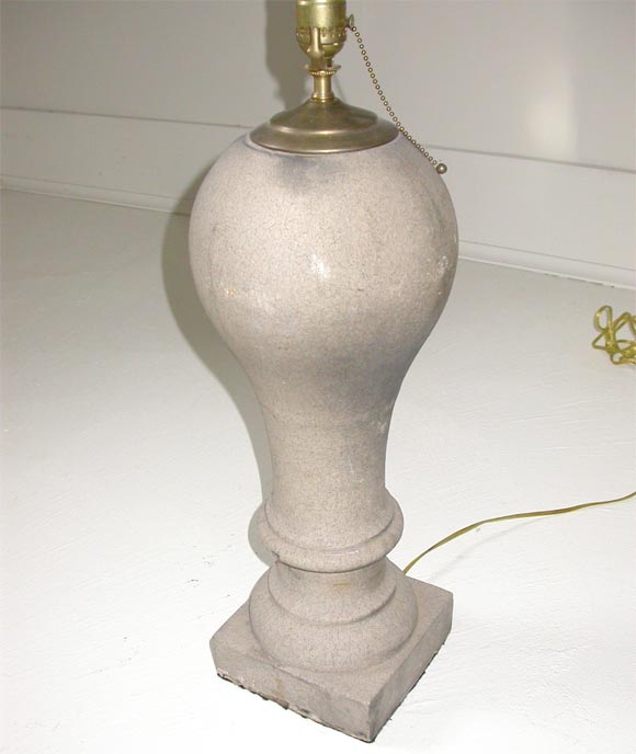 Pair Stone Balustrade Lamps