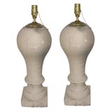 Pair Stone Balustrade Lamps