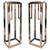 Pair of Chrome Pedestals