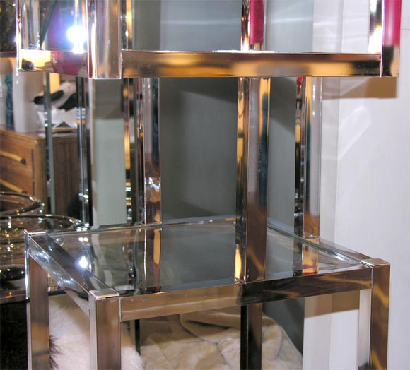Mid-Century Modern Shelving Unit or Bookcase, Modern Chrome Shelving , Midcentury Design, C 1960 For Sale