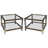 Pair of Chrome Side Tables/Night Stands