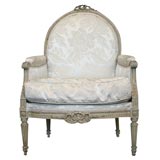 19th c Napoleon lll Painted Bergere
