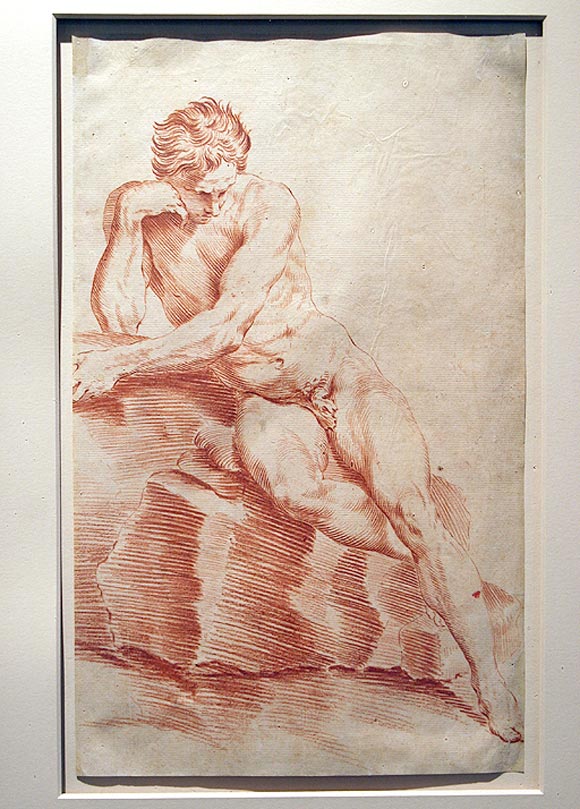 Pair of 18c. life drawings of male model. at 1stDibs