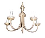 Five Light Silver Plated Brass Chandelier
