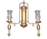 Vintage Two Light Brass Lantern