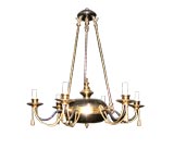 Circa 1960's Modern Empire Style Six Light Chandelier