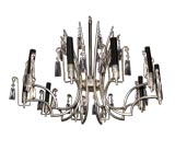 Silver Plate and Crystal Modernist Chandelier