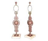 Pair sculptural lamps