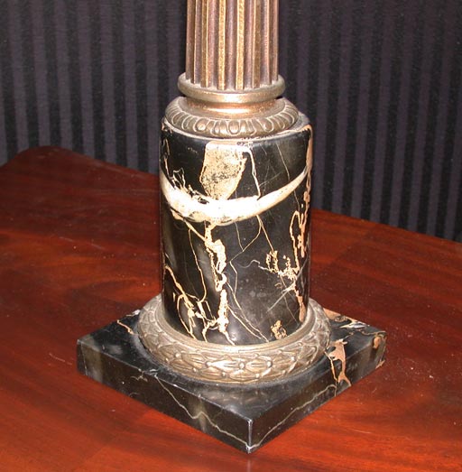 column lamp on marble base