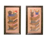 5 pairs of large 19th Century Korean Watercolors