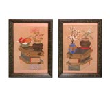 4 Pairs of 19th Century Korean Watercolors