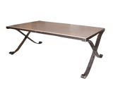 Custom Hand Forged Wrought Iron and Limestone Table