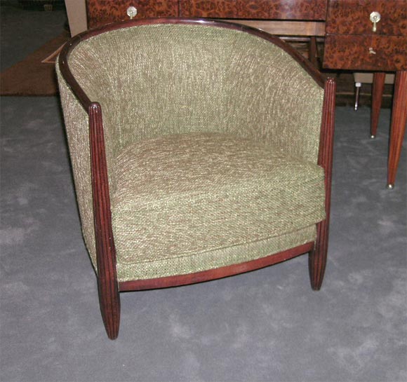 Art Deco Barrel-Back Bergere