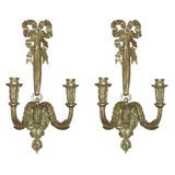 Antique Exceptional Pair of  Gilt carved wood sconces By A.A. Rateau