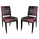 Pair of Ebonised Chairs By Emile-Jacques Ruhlmann