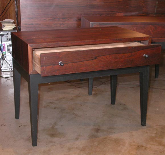 Pr. of rosewood nightstands by Harvey Probber