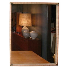 Cane & brass mirror by T. H Robsjon-Gibbings for Widdicomb