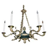 A SIX ARM FRENCH EMPIRE CHANDELIER