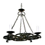Antique French Wrought Iron Chandeleir