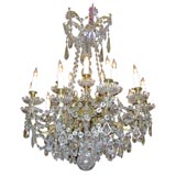 Antique Baccarat Bronze & Crystal Chandelier