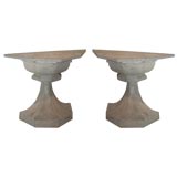 Pair of Unique Zinc Demil-une Tables