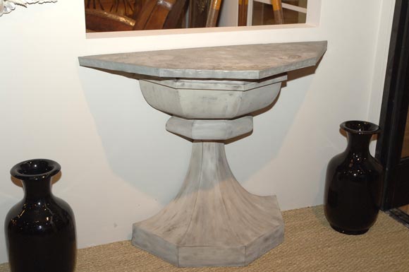 Pair of Unique Zinc Demil-une Tables