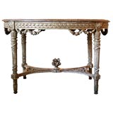 Louis XVI style  oval table with travertine marble top