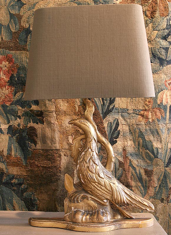 French Gilded Bird Fragment Lamps