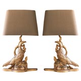 Gilded Bird Fragment Lamps
