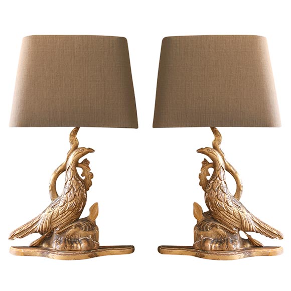 Gilded Bird Fragment Lamps