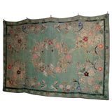 very large aubusson style folk art carpet or tapestry