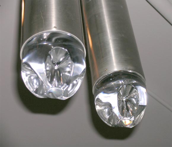 5 Danish Stainless Steel Glass Pendant Lights For Sale 3