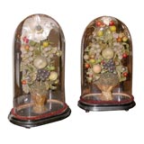 Pair of antique French fruit topiaries