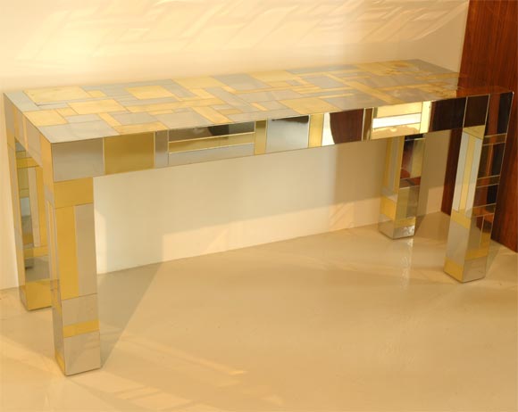 Paul Evans Brass & Chrome Console