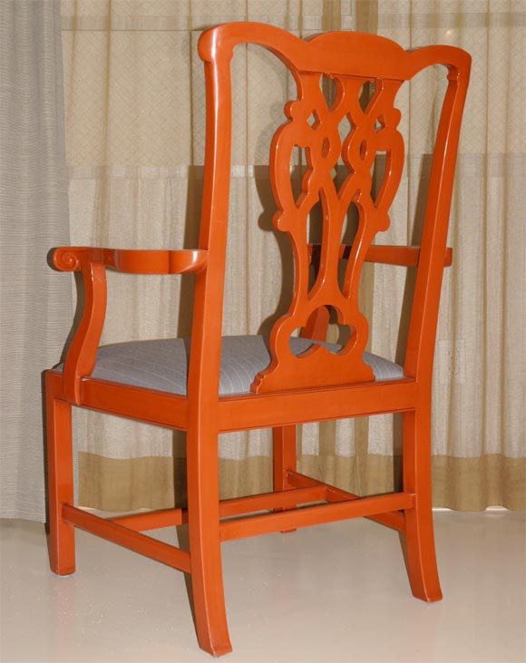 Pair of Lacquered Chippendale Chairs