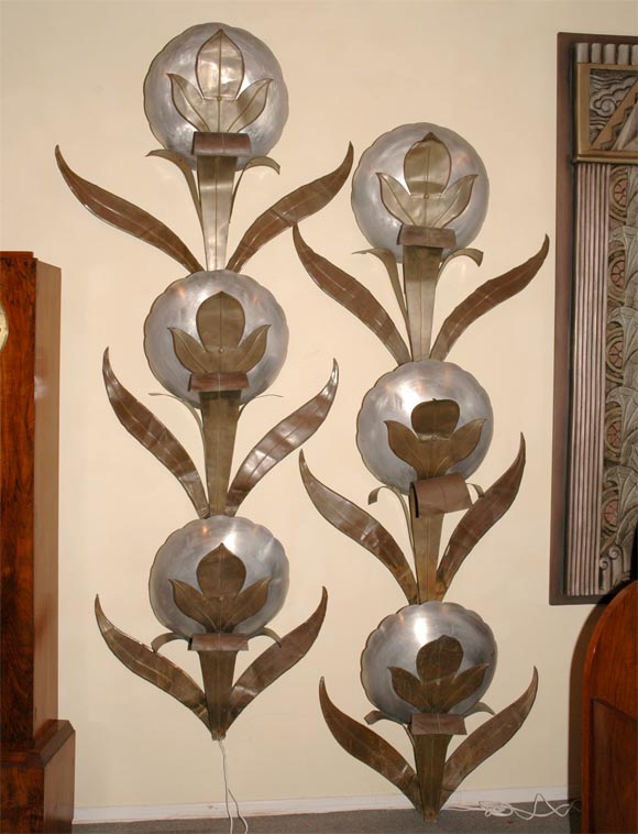 Monumental 1930's Art Deco Theater Lamps