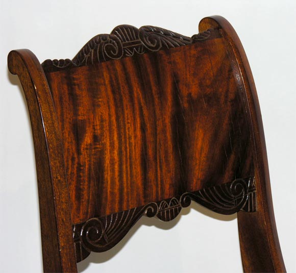 Mahogany Set Of Eight 19th Century Russian Neoclassic Chairs For Sale