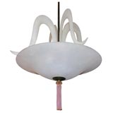 Sandblasted glass chandelier