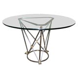 Round Glass Top Table with Regency Style Base