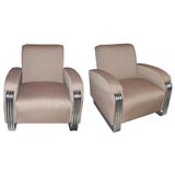 Pair of Incredible Machine Age Lounge Chairs by Kem Weber
