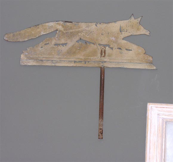 Two Iron 19th c. English Animal Weathervanes of Fox and Stag