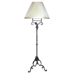 Elegant 18th c. Italian Wrought Iron Bell-Stand now as lamp