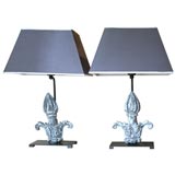 Pair of 20th Century Fleur-de-Lis Lamps