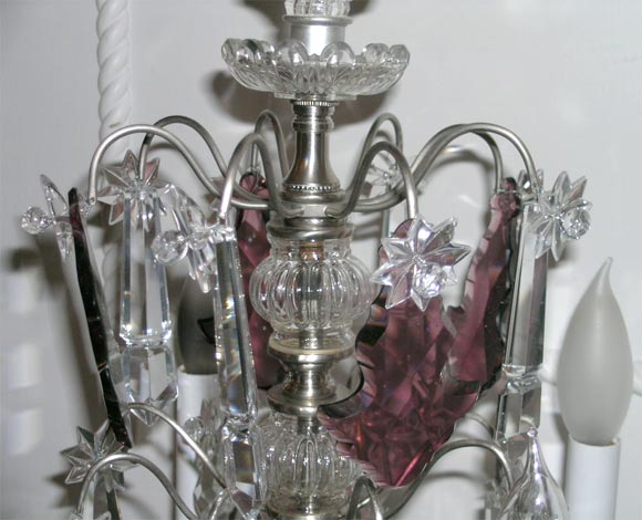 Pair of Crystal Amethyst Candelabras In Excellent Condition In New York, NY