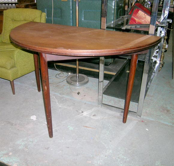 20th Century Danish Round  Gateleg Table /  Demi Lune Console Frem Rojle